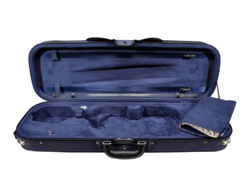 VC-45-UU Leonardo Student series violin case 4/4, oblong, styrofoam, 2 straps, blue, blue suede fabric interior