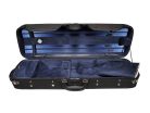 VC-47-BU Leonardo Pro series violin case 4/4, oblong, wood, 2 straps, black, blue suede fabric interior