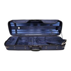   VC-47-UU Leonardo Pro series violin case 4/4, oblong, wood, 2 straps, blue, blue suede fabric interior