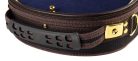 VC-LUX-BU Leonardo Lux series violin case 4/4, round oblong, wood, black, navy plush & silk interior, humidifier, accesory pocket