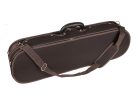 VC-LUX-EL Leonardo Lux series violin case 4/4, round oblong, wood, black, navy plush & silk interior, humidifier, accesory pocket