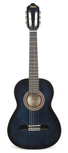 Valencia VC102BUS - Klassische Gitarre Serie 100 1/2, Linde Korpus, Ahorn Griffbrett, Blue Sunburst