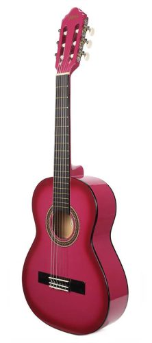 Valencia VC102PKS - Klassische Gitarre Serie 100 1/2, Linde Korpus, Ahorn Griffbrett, Pink Sunburst