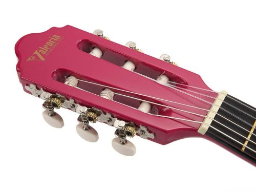 Valencia VC102PKS - Klassische Gitarre Serie 100 1/2, Linde Korpus, Ahorn Griffbrett, Pink Sunburst