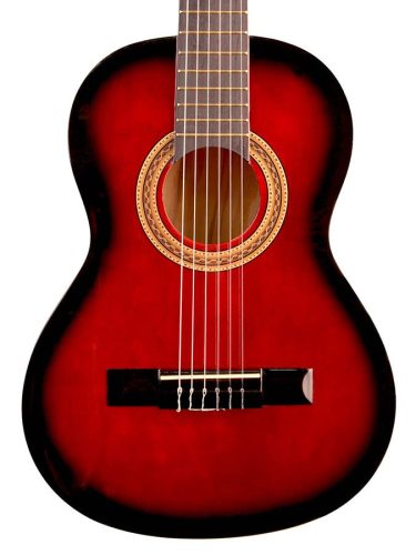 Valencia VC103RDS Series 100 Chitară Clasică 3/4, Corp Tei, Tastieră Arțar, Roșu Sunburst