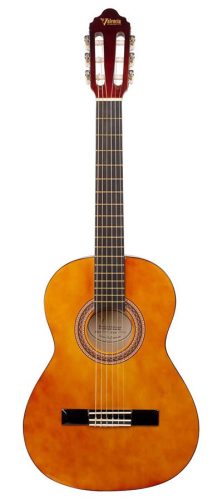 Valencia VC103 Series 100 3/4 Klassische Gitarre, Lindenholz-Korpus, Ahorn-Griffbrett, Glänzend Natur