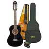 Valencia VC104KBK Klassikgitarren-Set, 100er Serie: Vollformat-Gitarre, Tasche und Clip-Tuner, Schwarz