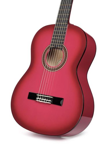 Valencia VC104PKS Klasszikus Gitár, 100-as Sorozat, Hársfa Test, Juhar Fogólap, Rózsaszín Sunburst