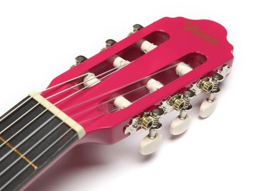 Valencia VC104PKS Klasszikus Gitár, 100-as Sorozat, Hársfa Test, Juhar Fogólap, Rózsaszín Sunburst