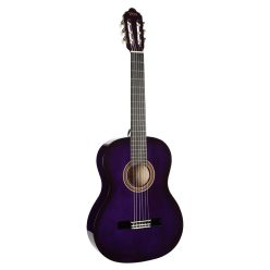   Valencia VC104PPS Klassische Gitarre, 100er Serie, Lindenholz Korpus, Ahorn Griffbrett, Lila Sunburst