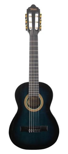 Valencia VC201TBU - Klasszikus Gitár 1/4, Sitka Fenyő & Nato, 200-as Széria, Transparent Blue Satin