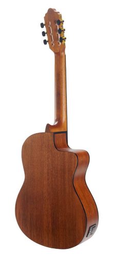 Valencia VC304CEL - Linkshänder Klassische Gitarre Serie 300 4/4, Sitka-Fichte & Mahagoni, Mit Preamp und Cutaway, Natural Satin