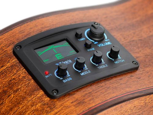 Valencia VC704CE - Klassische Gitarre Serie 700 4/4, Massive Sitka-Fichte & Mahagoni, Mit Preamp und Cutaway, Natural