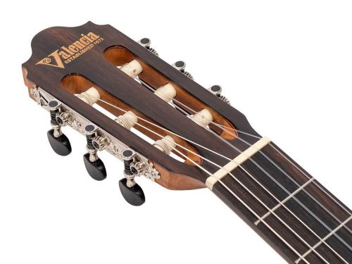 Valencia VC704CE - Klassische Gitarre Serie 700 4/4, Massive Sitka-Fichte & Mahagoni, Mit Preamp und Cutaway, Natural