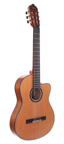 VC774TCE Valencia Series 700 slim body classic guitar 4/4, solid red cedar &mahogany, Fishman preamp and cutaway, natural, with