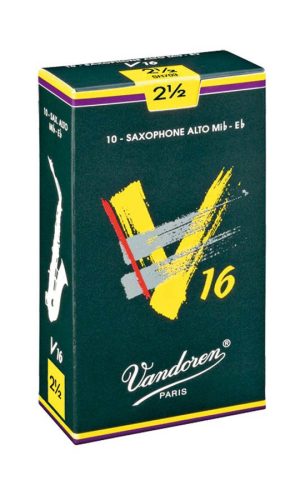 VDA-25V16 Vandoren V-16 alto saxophone reeds, 10-pack, 2.5