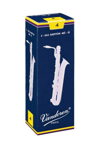 VDB-40 Vandoren Traditional baritone saxophone reeds, 5-pack, 4.0