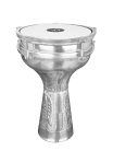 VDT-304 Vatan  aluminum goblet drum, engraved Turkish model, 18.5cm diameter, 34cm high, silver plated with bell