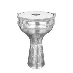   VDT-304 Vatan  aluminum goblet drum, engraved Turkish model, 18.5cm diameter, 34cm high, silver plated with bell