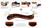 VLM-DIA-D Augustin Viva la Musica diamond shoulder rest for violin, flamed maple, dark varnished, fits 4/4- 3/4