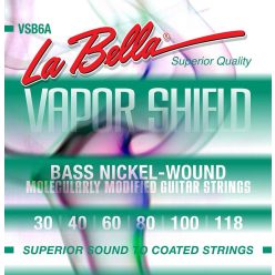   VSB6A La Bella Vapor Shield Series string set electric 6-string bass, 030-040-060-080-100-118