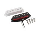 VSC-57-BWH Boston Vintage single coil pickup, Alnico 5 rods, black fiber bobbin, waxed formvar wire, 6.9K bridge, white