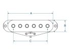 VSC-57-BWH Boston Vintage single coil pickup, Alnico 5 rods, black fiber bobbin, waxed formvar wire, 6.9K bridge, white