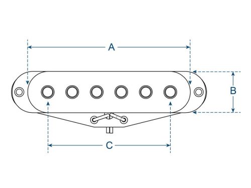 VSC-57-NWH Boston Vintage single coil pickup, Alnico 5 rods, black fiber bobbin, waxed formvar wire, 6.0K neck, white