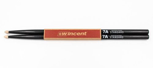 W-7ACB Wincent  pair of hickory drumsticks 7A BLACK, 395 x 13.6mm