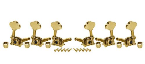 WJ-28N/GD Wilkinson  machine heads for guitar, open geared, 3x left+3x right, gold, ratio 1:19