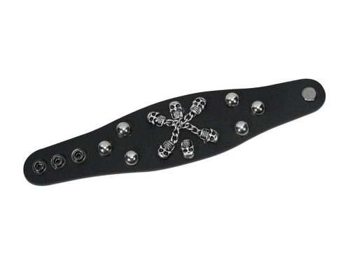 WRST-014 Gaucho  wrist strap, with skulls and chains