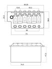 WV6/B Wilkinson  tremolo, pitch 10,8mm, with screws, zinc block, black