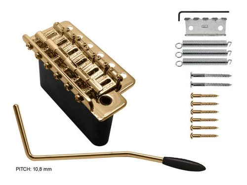 WV6/G Wilkinson  tremolo, pitch 10,8mm, with screws, zinc block, gold