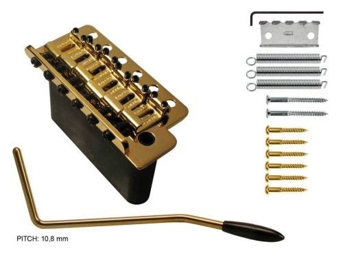 WVCS/G Wilkinson  tremolo, pitch 10,8mm, with screws, solid steel block, gold