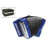 XG-08-BCU private label  accordion 8 bass, 2 rows, B-C, diatonic, flat panel, case and straps, blue