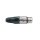 XLR-3-FV Boston  xlr plug, female, 3-pole, black cable cap, nickel