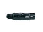 XLR-3-FVBK Boston  xlr plug, female, 3-pole, black cable cap, black