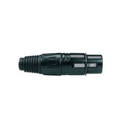   XLR-3-FVBK Boston  xlr plug, female, 3-pole, black cable cap, black