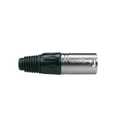   XLR-3-MV Boston  xlr plug, male, 3-pole, black cable cap, nickel