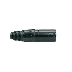   XLR-3-MVBK Boston  xlr plug, male, 3-pole, black cable cap, black