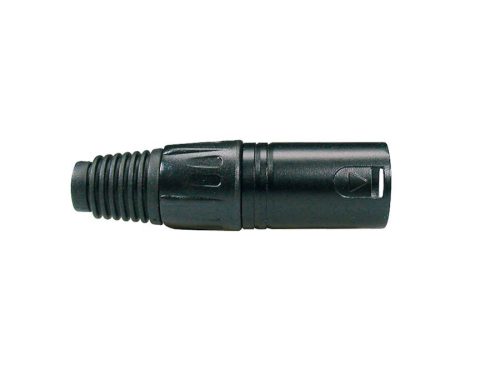 XLR-3-MVBK Boston  xlr plug, male, 3-pole, black cable cap, black