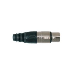   XLR-5-FV Boston  xlr plug, female, 5-pole, black cable cap, nickel