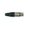 XLR-5-FV Boston  xlr plug, female, 5-pole, black cable cap, nickel