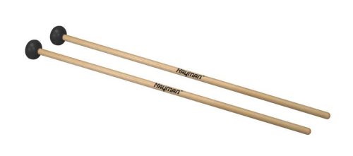 XM-17 Hayman  xylophone mallets, 365 mm. maple handle, pair, 28 mm. extra hard black rubber head