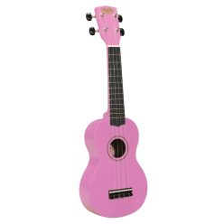   Korala UKS-30-PK Sopran-Ukulele - Holz, mit Gitarrenmechaniken und Tasche, Rosa