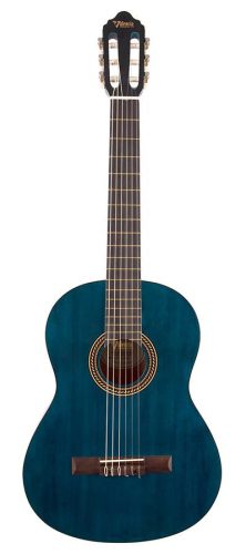 Valencia VC204TBU klasszikus gitár 4/4 - Sitka lucfenyő és nato, áttetsző kék szatén bevonat